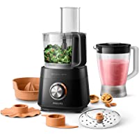 Philips Robot de cocina HR7510-10 - Robot de cocina compacto todo en uno- amasa- bate- corta- ralla y licúa- 29…